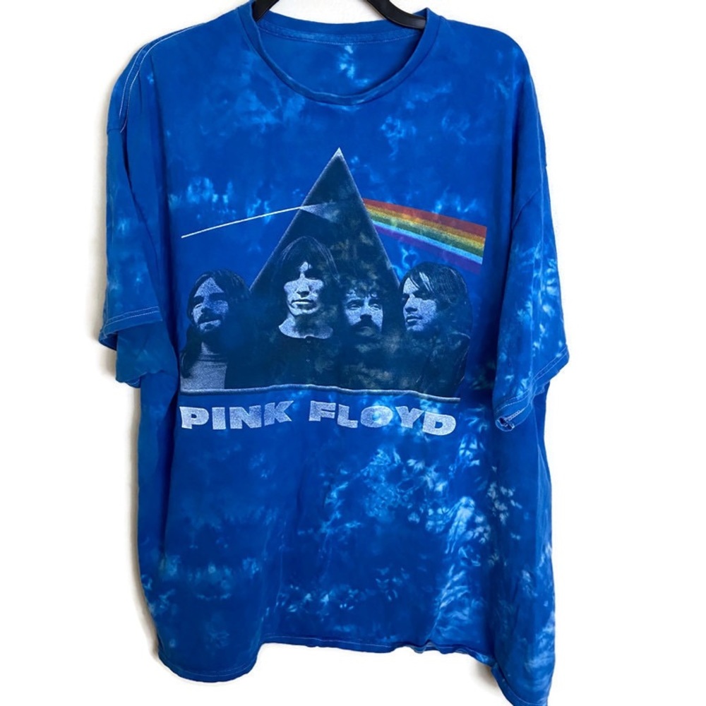 Mens Tie-Dye Pink Floyd Graphic Band Tee